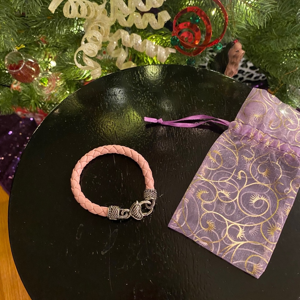 NWOT pink leather bracelet